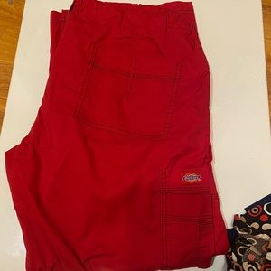 Large red scrub pants